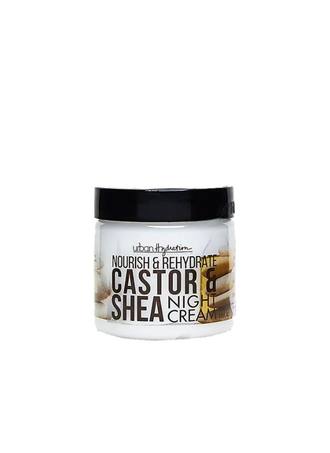Urban Hydration Nourish and Rehydrate Castor and Shea Night Cream | Helps with Acne, Detoxes, Refreshes and Smooths Skin Overnight, Anti-Aging Benefits For All Skin Types | 2 Fl Ounces