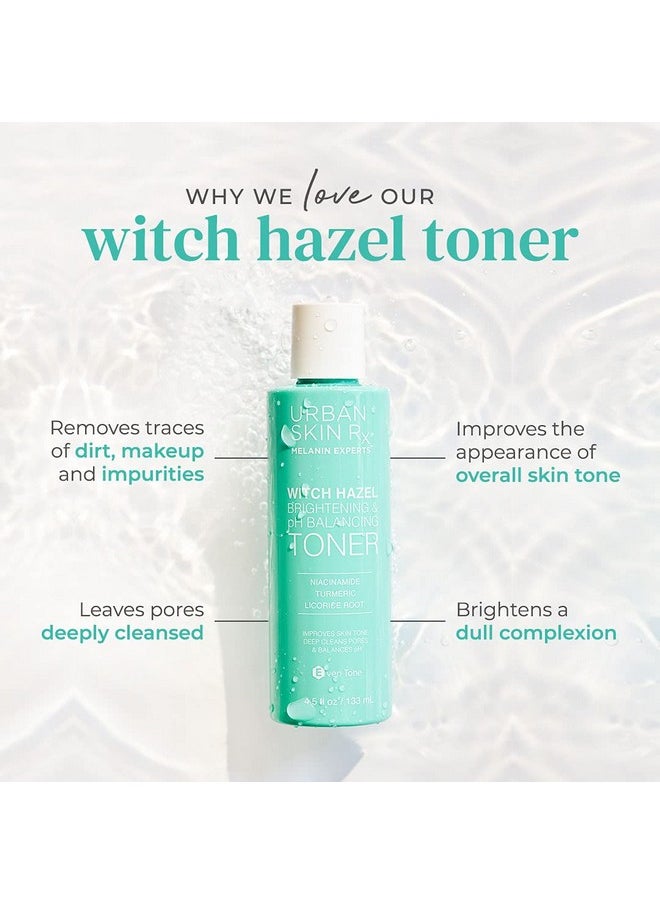 Witch Hazel Brightening & pH Balancing Toner, USRx®, Clarifies Pores, Improves The Appearance of Uneven Skin Tone, Formulated with Antioxidants, Niacinamide and Alpha Hydroxy Acids, 4.5 Fl Oz