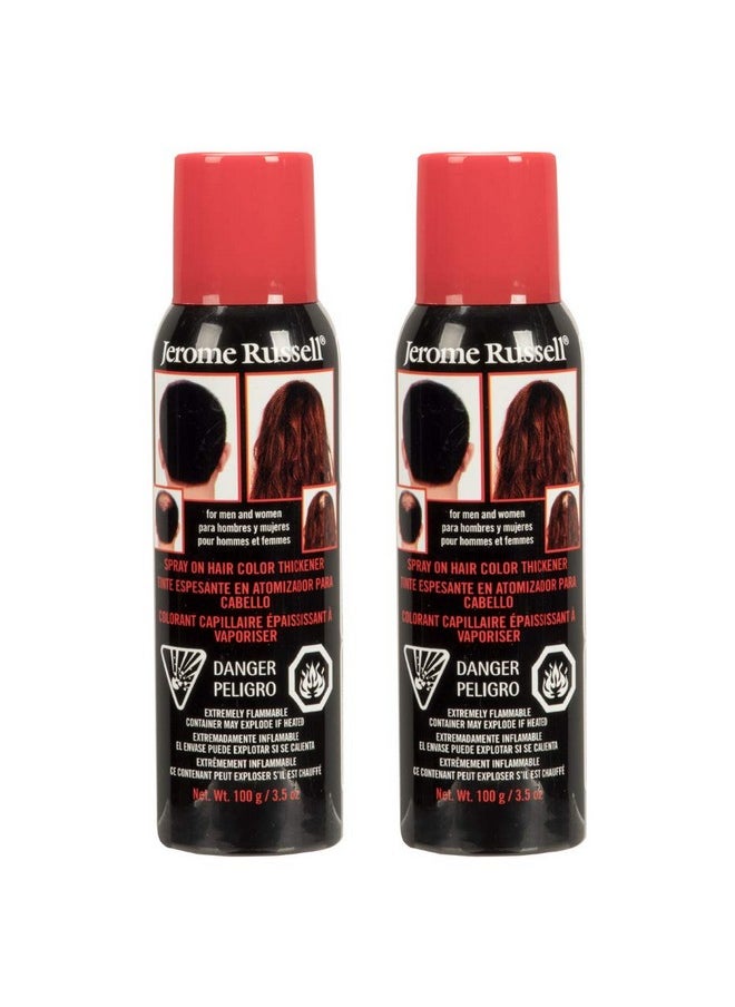Jerome Russell Spray-on Color Dark Brown Hair Thickener, for Fine & Thinning Hair, Conceals Bald Spots, Hides Root Re-growth & Cover Hair Extension Tracks, Works for Men & Women, 3.5 oz - 2 Pack