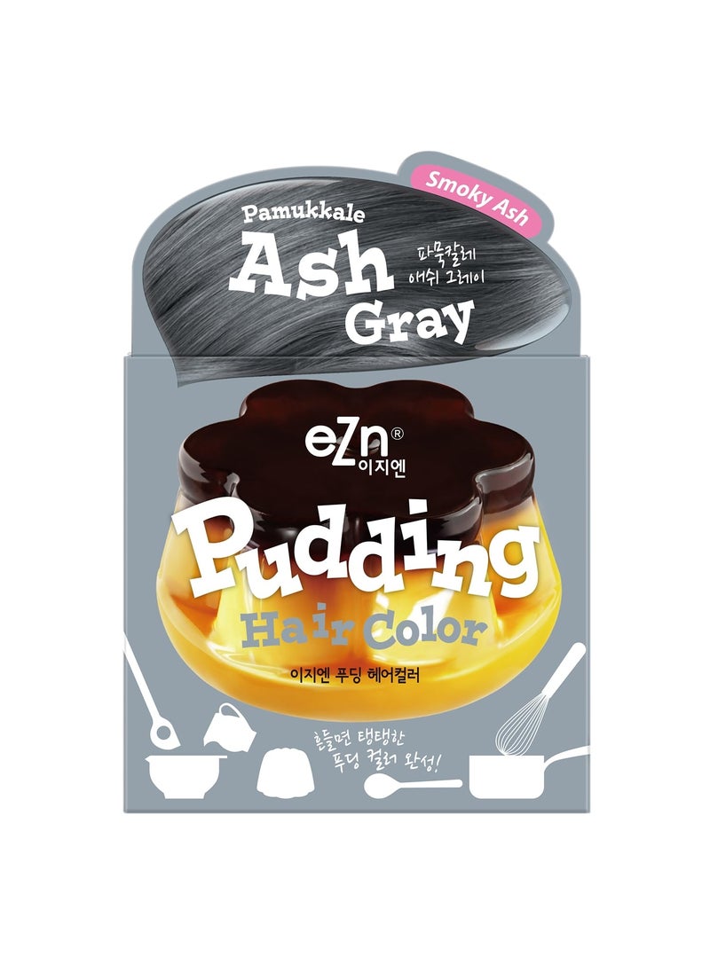 eZn Pudding Hair Dye Ammonia Free SemiPermanent Self Hair Dye DIY Kit included contain Keratin Made in Korea Beauty Ash Gray