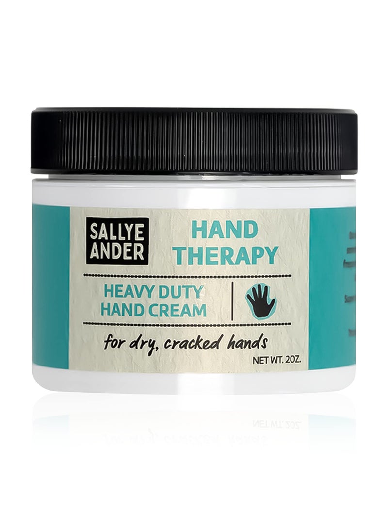Sallye Ander Heavy Duty Hand Therapy Cream - 2oz - Best Hand Cream for Dry Cracked Hands - Repair & Moisturize Dry Skin - Scented with Natural Essential Oils - Dry, Working Hands - for Men & Women