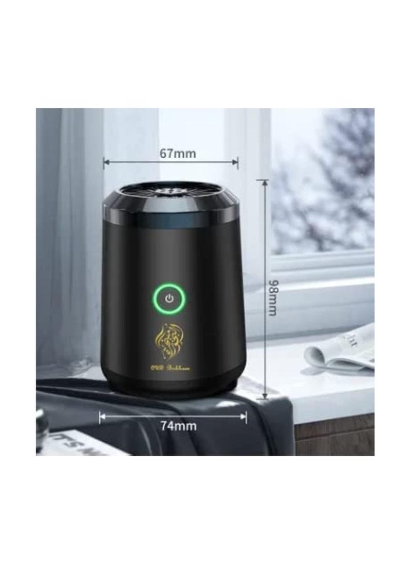 Mini Oud Bakhoor Incense Burner – Portable USB-C Rechargeable, Ideal for Home & Car Fragrance & Aromatic Decor