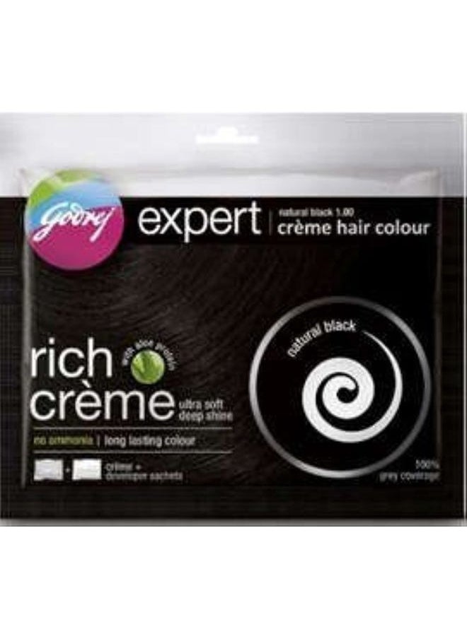 5 X Expert Rich Creme Hair Colour Natural Black 40 Gm Each (Total 200Ml) by Godrej