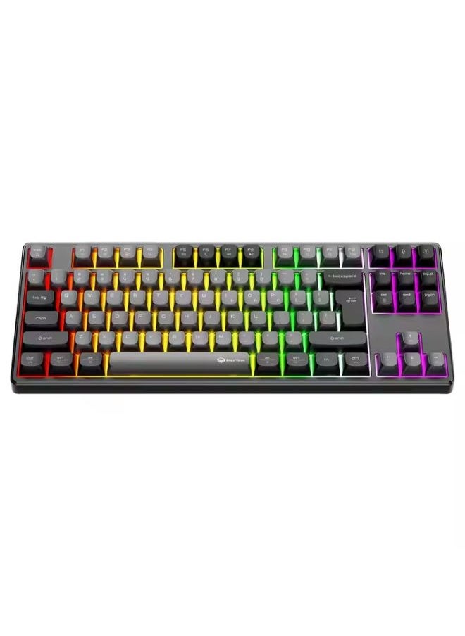 MEETION MK14 TKL Three Mode Wireless/Bluetooth/Wired Hot Swappable Gaming Keyboard 87 keys Game Peripheral RGB LED Light-Weight Mechanical Gaming Keyboard