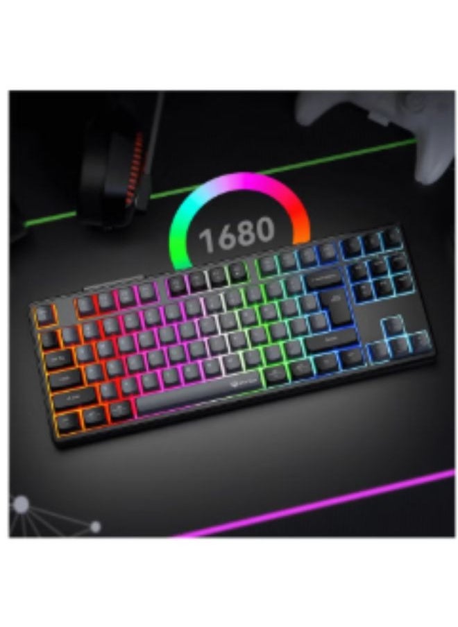 MEETION MK14 TKL Three Mode Wireless/Bluetooth/Wired Hot Swappable Gaming Keyboard 87 keys Game Peripheral RGB LED Light-Weight Mechanical Gaming Keyboard
