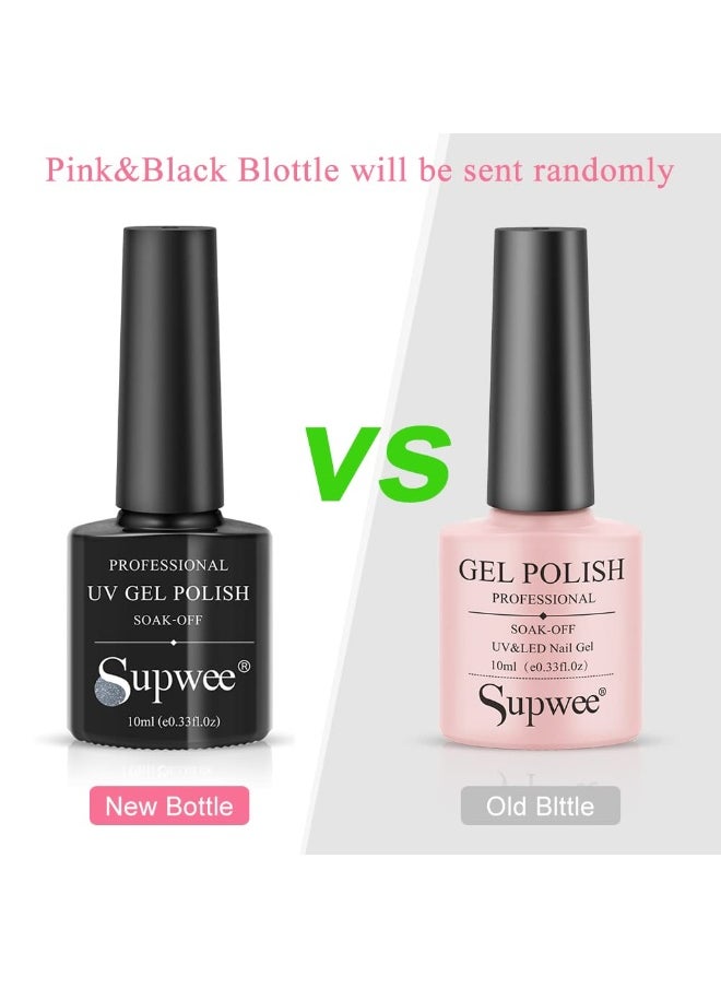 Supwee 10ml Reflective Glitter Gel Nail Polish Saprkling Coloful Diamond Nail Gel Shiny Gel Polish Soak Off UV Gel (Silver)