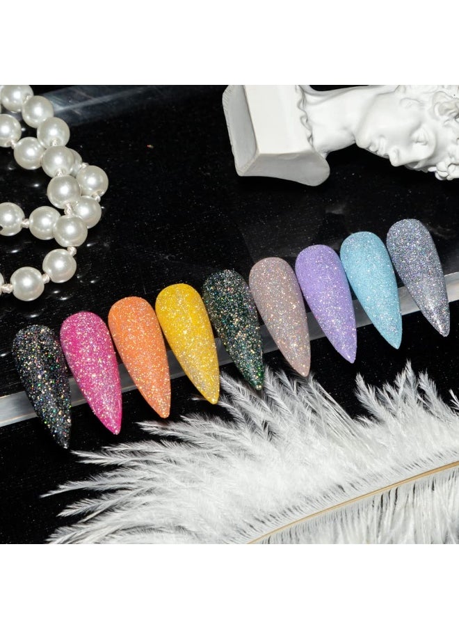 Supwee 10ml Reflective Glitter Gel Nail Polish Saprkling Coloful Diamond Nail Gel Shiny Gel Polish Soak Off UV Gel (Silver)