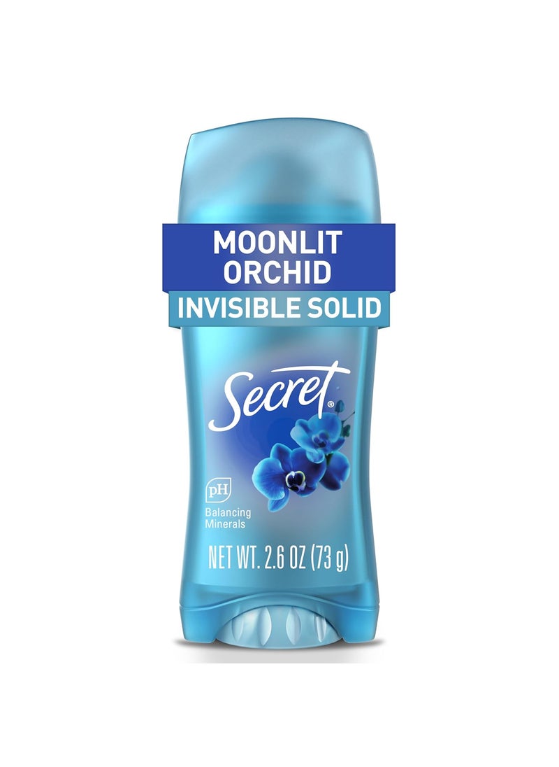 Secret Fresh Antiperspirant Deodorant for Women, 72hr Breathable Sweat & Odor Protection, Instant Freshness & Gentle, PH Balancing Minerals, Invisible Solid, Moonlight Orchid Scent, 2.6 oz