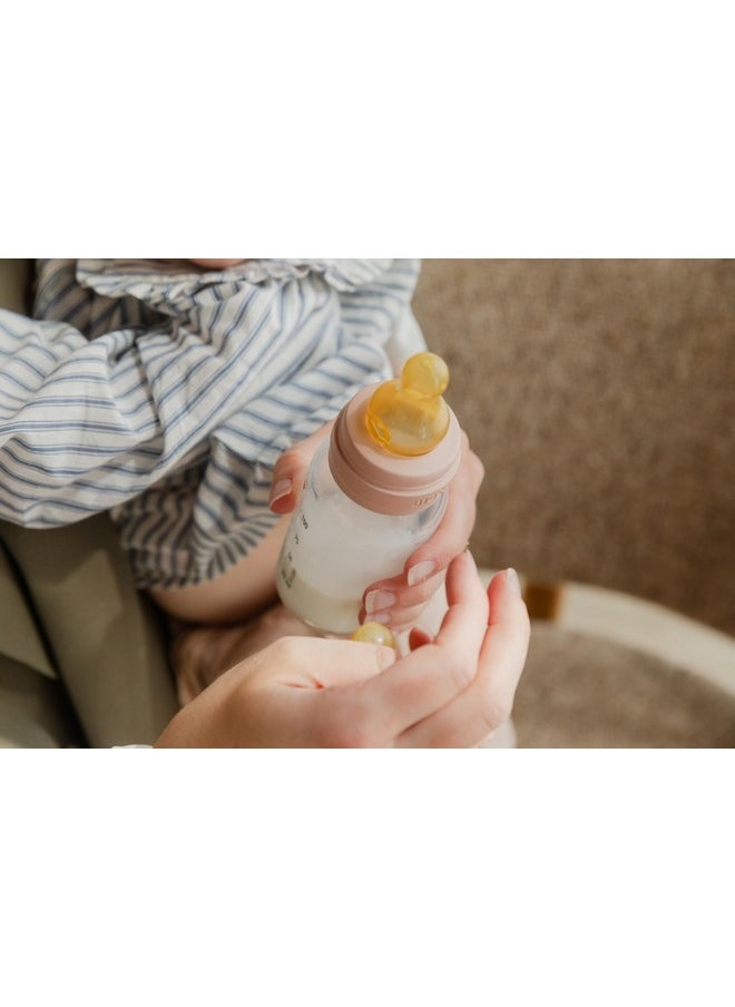 BIBS Baby Bottle 9 oz / 270 ml Natural Rubber Latex Nipple - Anti-Colic, BPA-Free, Round Nipple, Medium Flow, Lightweight & Easy to Clean, Suitable for Newborns 0+ Years - Sage