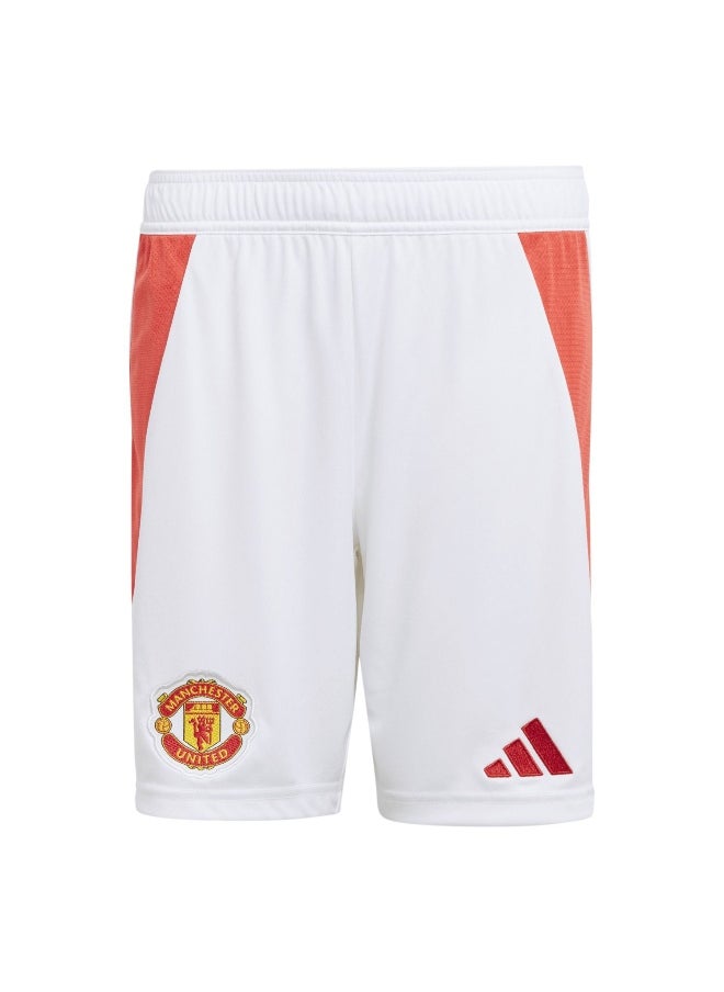 Adidas Mufc H Sho Y White Football Shorts For Boys 128