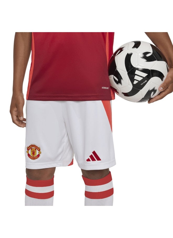 Adidas Mufc H Sho Y White Football Shorts For Boys 128