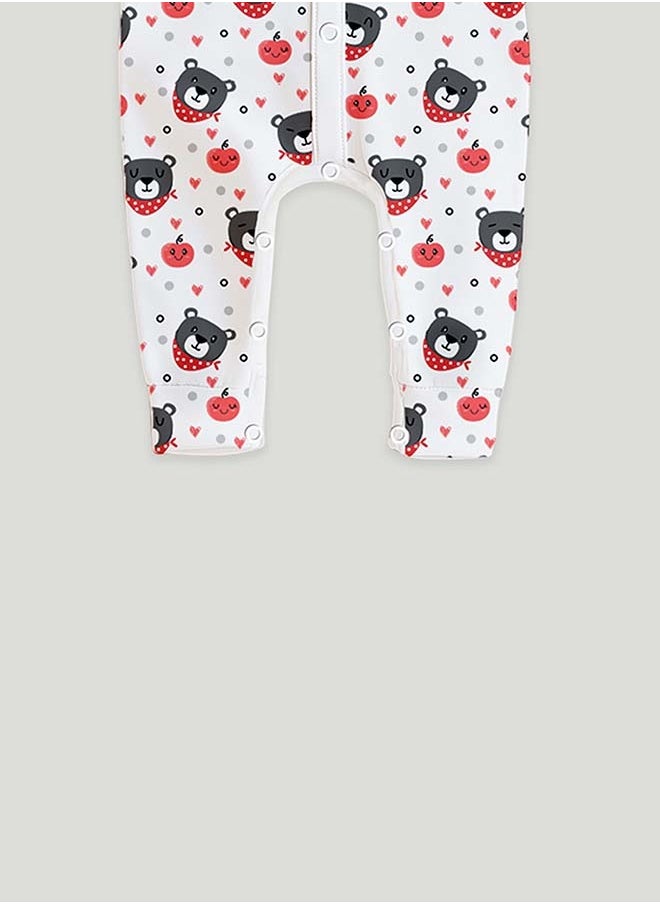 LUAY 100% Cotton Full Sleeves Teddy Printed Baby Romper,Bodysuit Jumpsuit for Baby Girls & Baby Boy