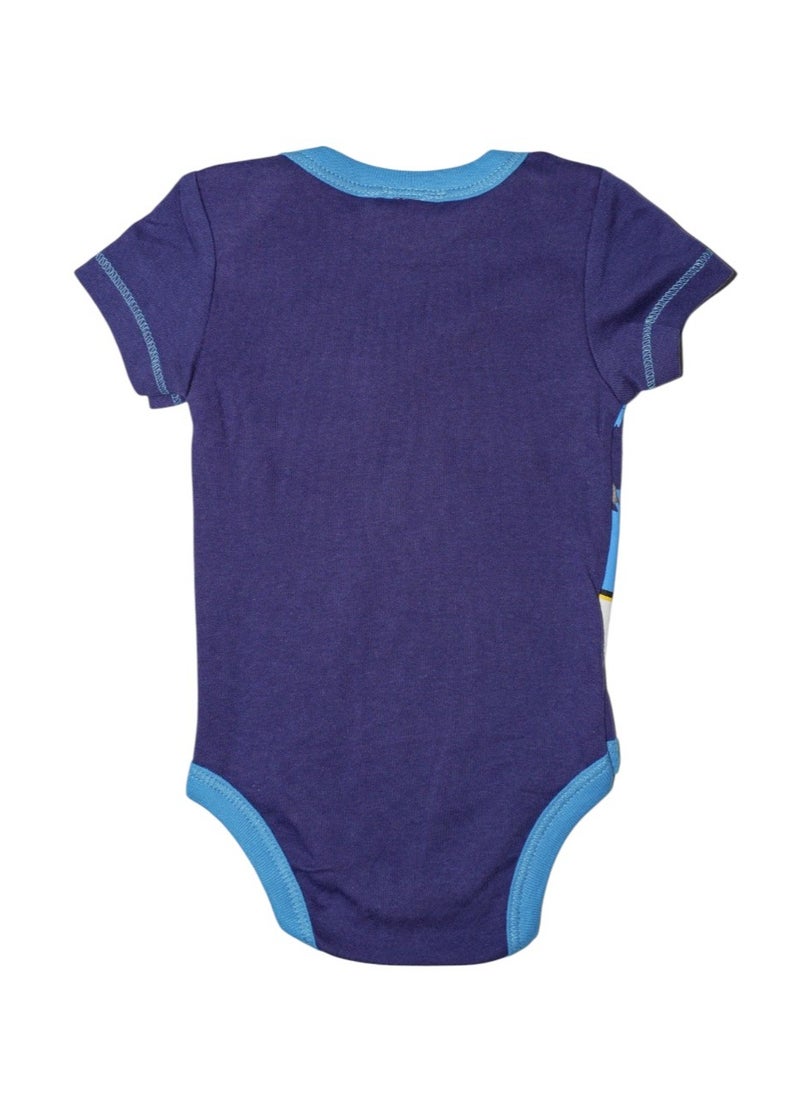 Bambimici Royal Blue Printed Onesie Short Sleeve