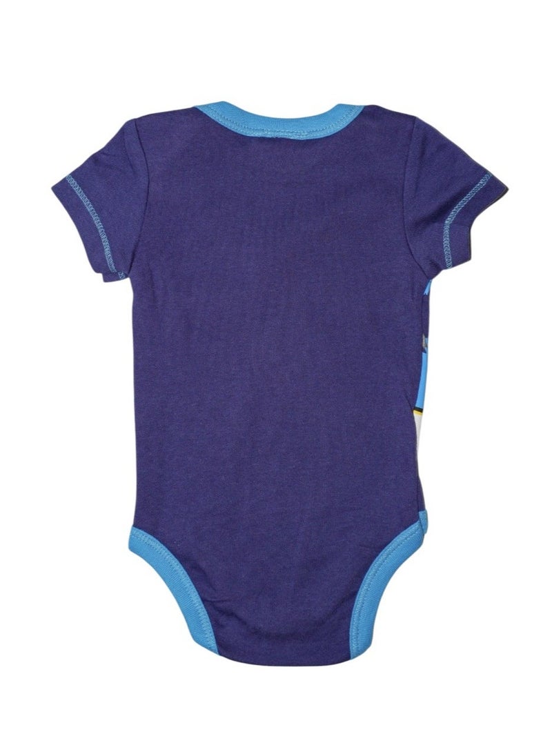 Bambimici Royal Blue Printed Onesie Short Sleeve