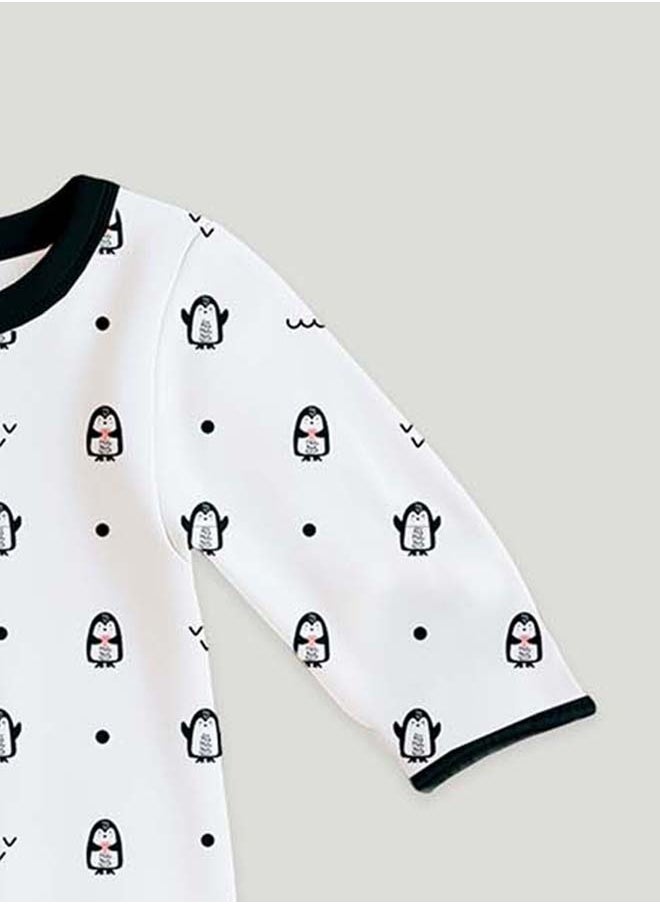 LUAY 100% Cotton Full Sleeves Penguins Printed Baby Romper,Bodysuit Jumpsuit for Baby Girls & Baby Boy