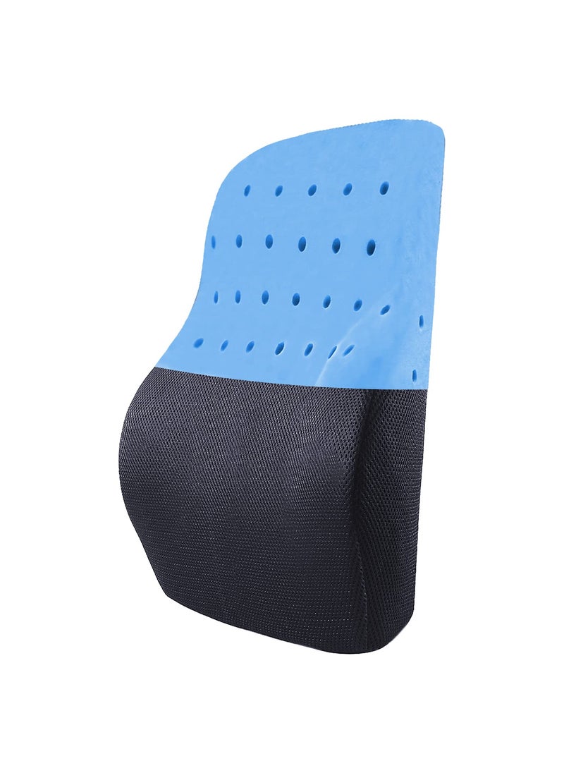 Sleepsia Ventilated Memory Foam Lumbar Support with Cooling GelSupport Cushion for Office Chair and CarImproves Back Posture Back SupportBack Pain Relief Cushion Black