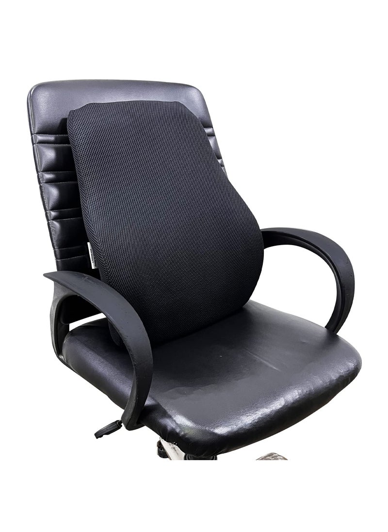 Sleepsia Ventilated Memory Foam Lumbar Support with Cooling GelSupport Cushion for Office Chair and CarImproves Back Posture Back SupportBack Pain Relief Cushion Black