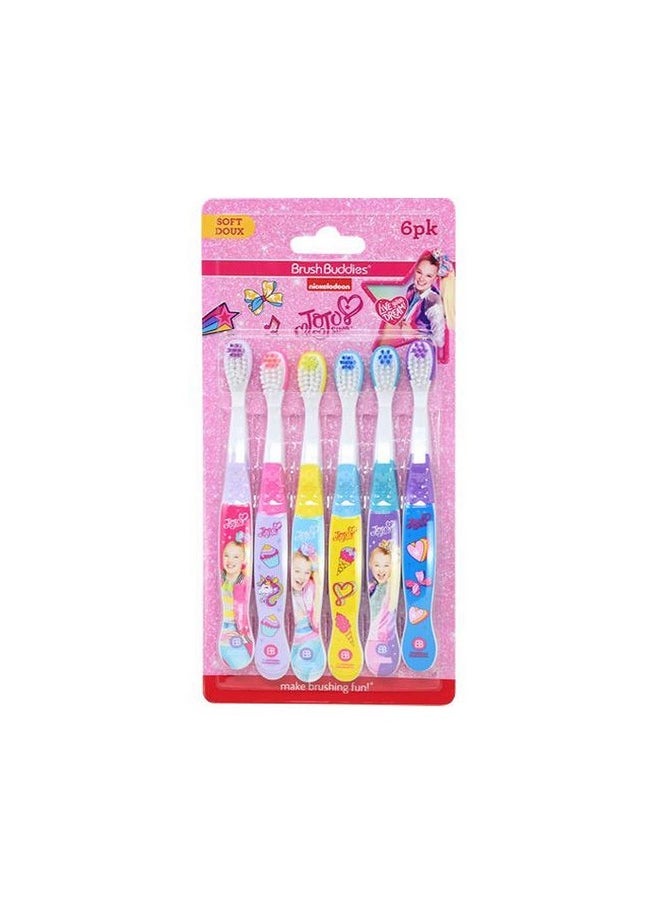 JojoSiwa Brush Buddies Kid's Toothbrush (6 Pack), Soft, Small