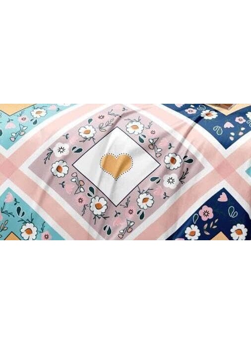 DECOR2ADMIRE 300 TC Soft Glace Cotton Queen Size Abstract Printed Premium Double Bedsheet with Two King Size Pillow Covers for Home 90 Inches x 100 Inches Pink Printed