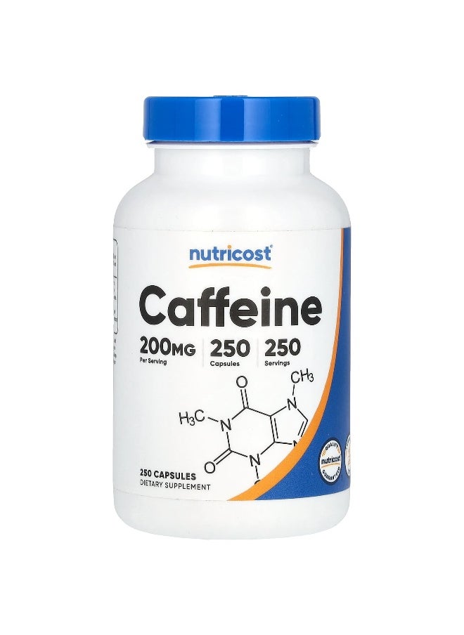 Nutricost, Caffeine , 200 mg , 250 Capsules