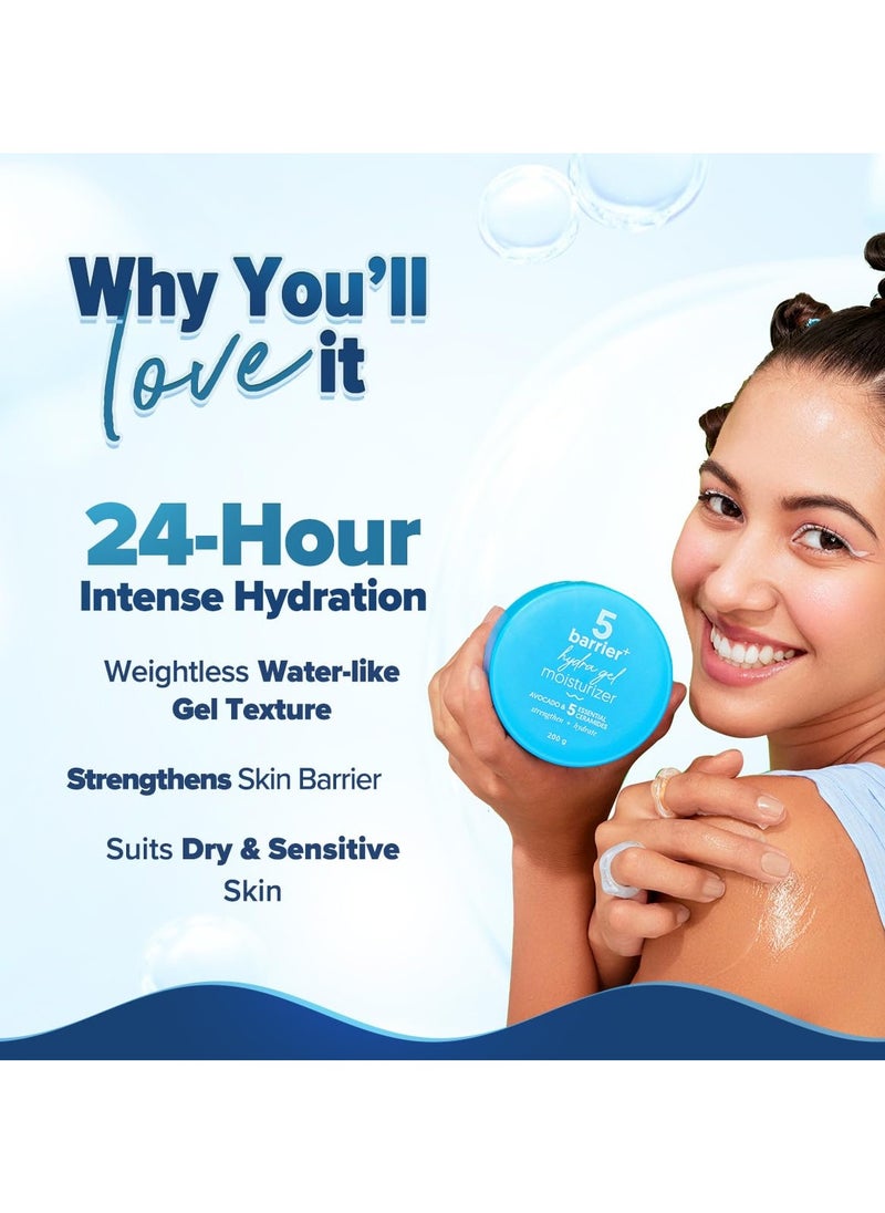 Aqualogica Barrier+ Hydra Gel Moisturizer with 5 Ceramides & Avocado - 200 g 24-Hour Intense Hydration