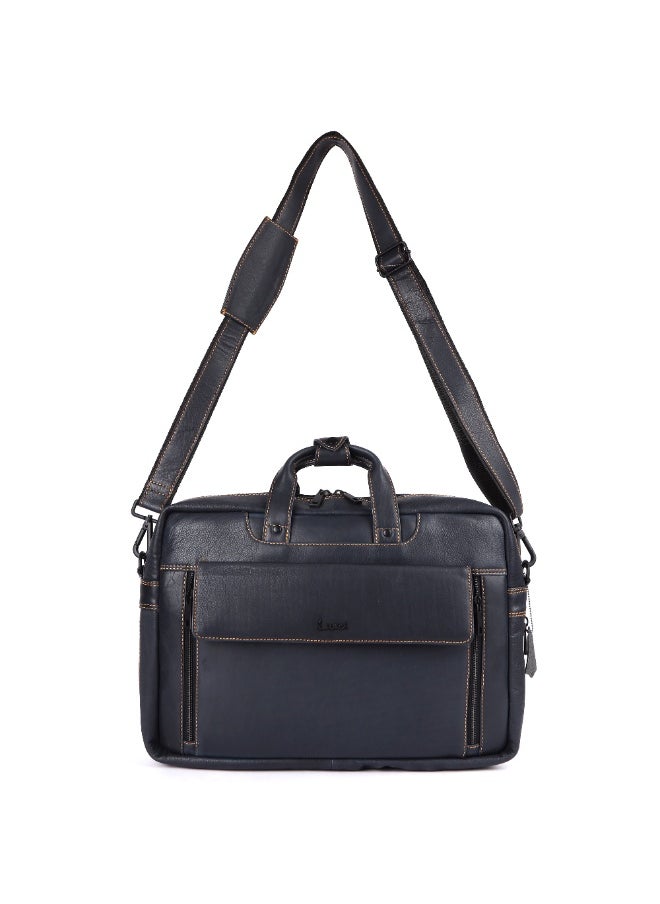 LAVERI Laptop Bag for Men - Leather Messenger Bag for Office - Fits up to 15 Inch Laptop - Shoulder Bag with Multiple Compartments - Executive Leather Bag for Work/Travel/Casual -2819
