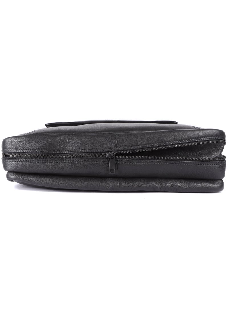 LAVERI Laptop Bag for Men - Leather Messenger Bag for Office - Fits up to 15 Inch Laptop - Shoulder Bag with Multiple Compartments - Executive Leather Bag for Work/Travel/Casual -2819