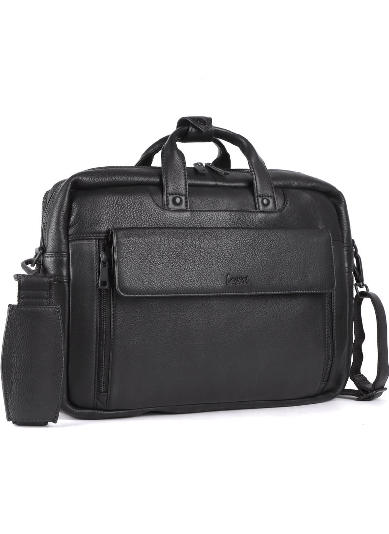 LAVERI Laptop Bag for Men - Leather Messenger Bag for Office - Fits up to 15 Inch Laptop - Shoulder Bag with Multiple Compartments - Executive Leather Bag for Work/Travel/Casual -2819