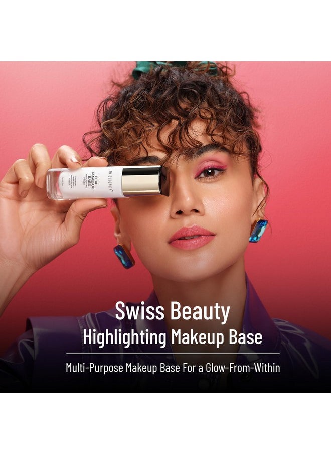 Real Makeup Base Highlighting Primer| Skin-Hydrating Poreless Primer With Natural Glow Finish For Face Makeup |Shade - Natural Tint, 32Ml