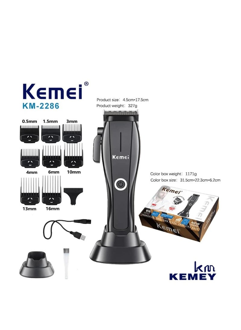 All-in-One Hair Clipper Kit: 8 Magnetic Combs, Maintenance Tools, and Convenient Accessories & 8800 high speed motor black
