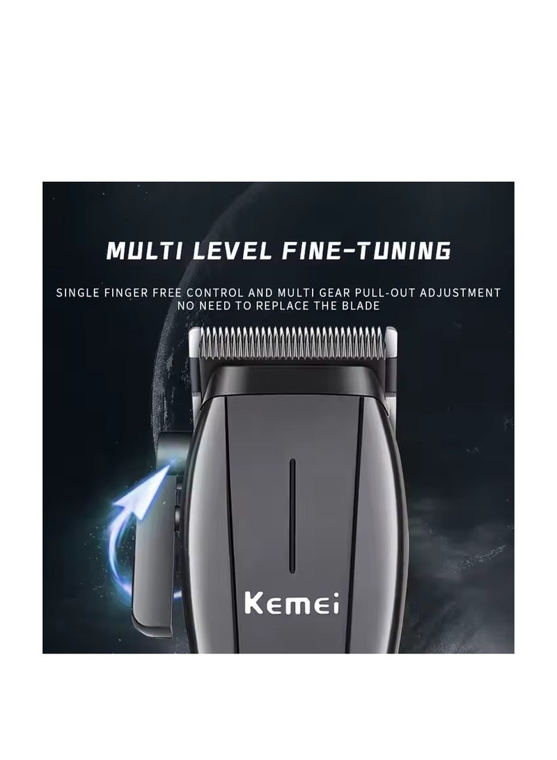 All-in-One Hair Clipper Kit: 8 Magnetic Combs, Maintenance Tools, and Convenient Accessories & 8800 high speed motor black
