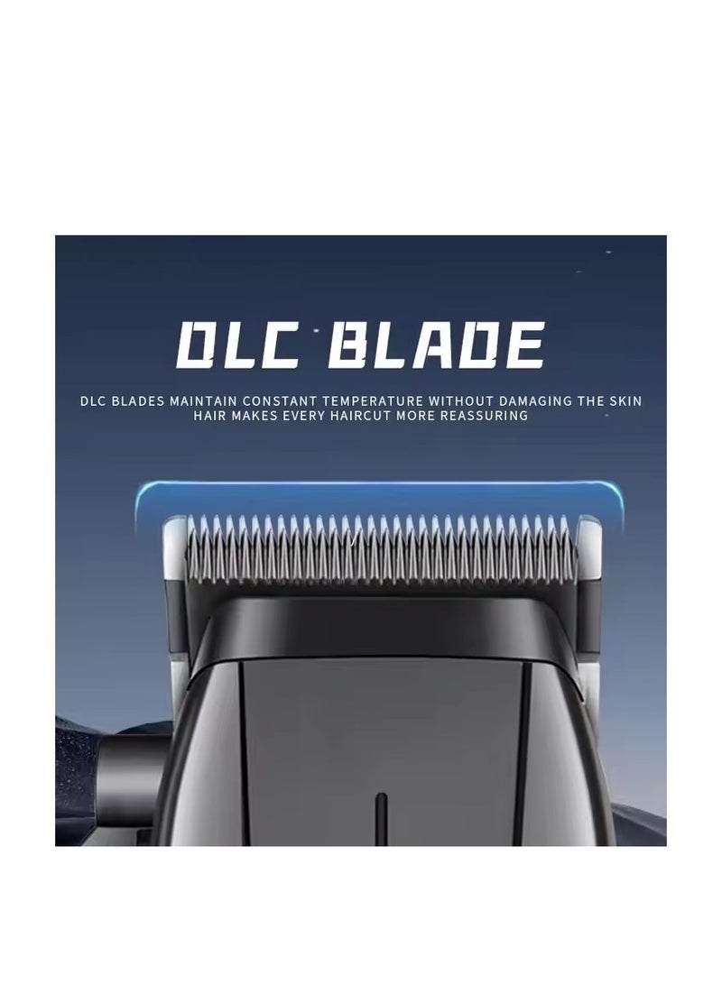 All-in-One Hair Clipper Kit: 8 Magnetic Combs, Maintenance Tools, and Convenient Accessories & 8800 high speed motor black