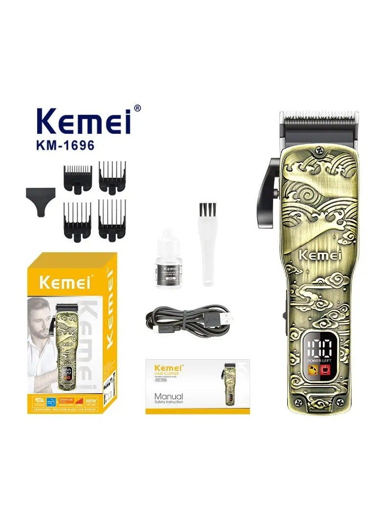 Kemei Professional Hair Clipper – 5-Speed Transmission, Dual-Use Blade for Cutting & Shaving, 160 Min Usage, 2000mAh USB Rechargeable multicolour