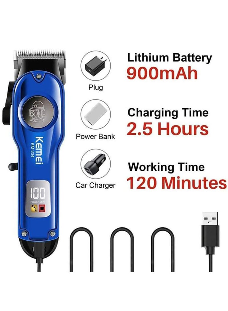 Rechargeable Hair Clipper – 120 Min Cordless Use, 900mAh Battery, USB Charging, Precision Stainless Steel Blades for Men Multicolour