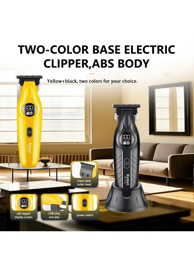 Professional Hair Trimmer Turbo Mode, Smart Charging Display, 120 Min Usage, USB Rechargeable, 600mAh Battery Black