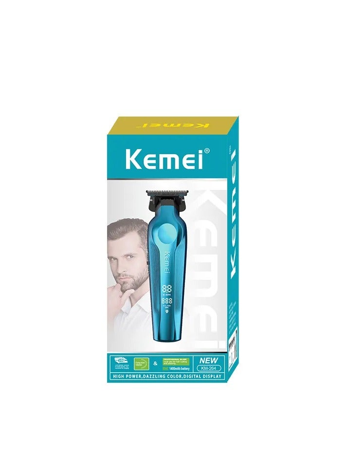 Kemei Professional USB-Rechargeable Hair Trimmer with Light-Touch Switch, LCD Display & 180 Min Runtime multicolour