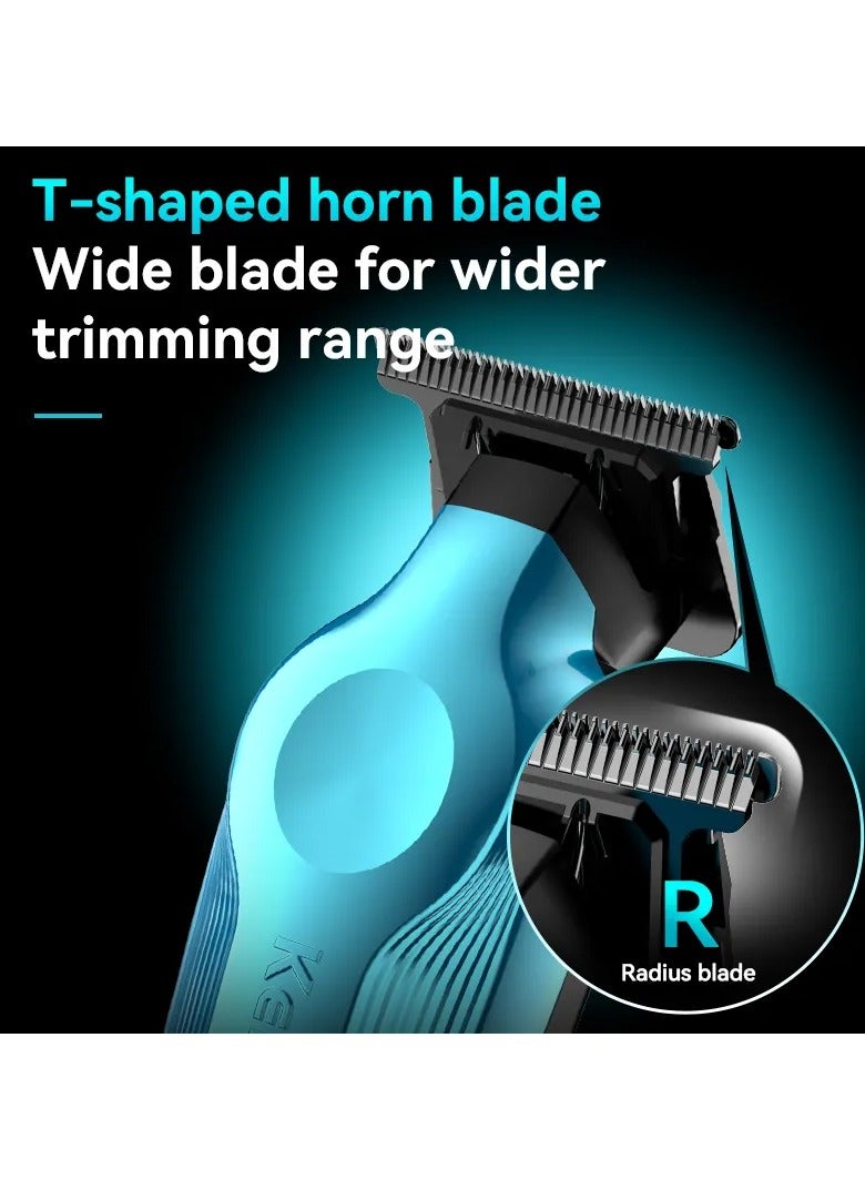 Kemei Professional USB-Rechargeable Hair Trimmer with Light-Touch Switch, LCD Display & 180 Min Runtime multicolour