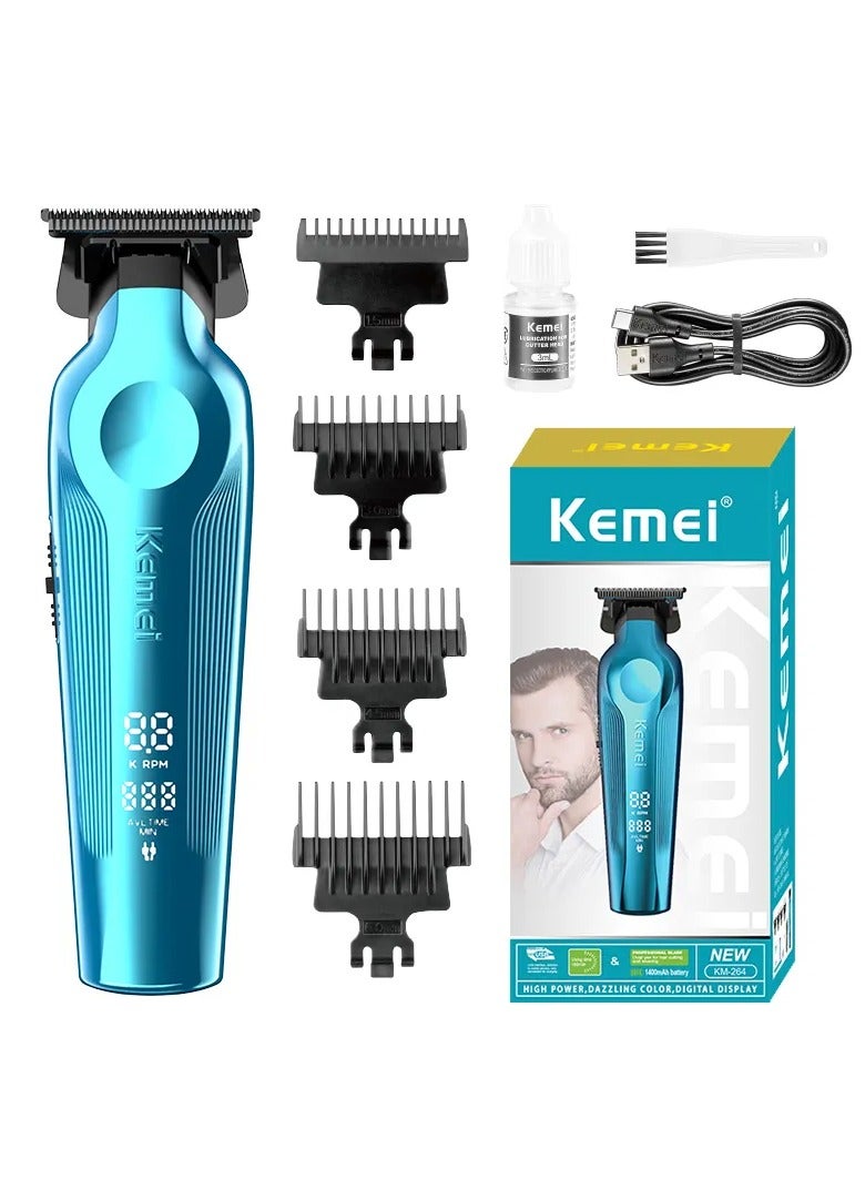 Kemei Professional USB-Rechargeable Hair Trimmer with Light-Touch Switch, LCD Display & 180 Min Runtime multicolour
