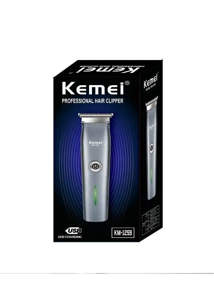 Cordless Hair Trimmer – 600 mAh Battery, Carbon-Steel Blade, Universal 100–240 V, Hypoallergenic ABS Multicolour