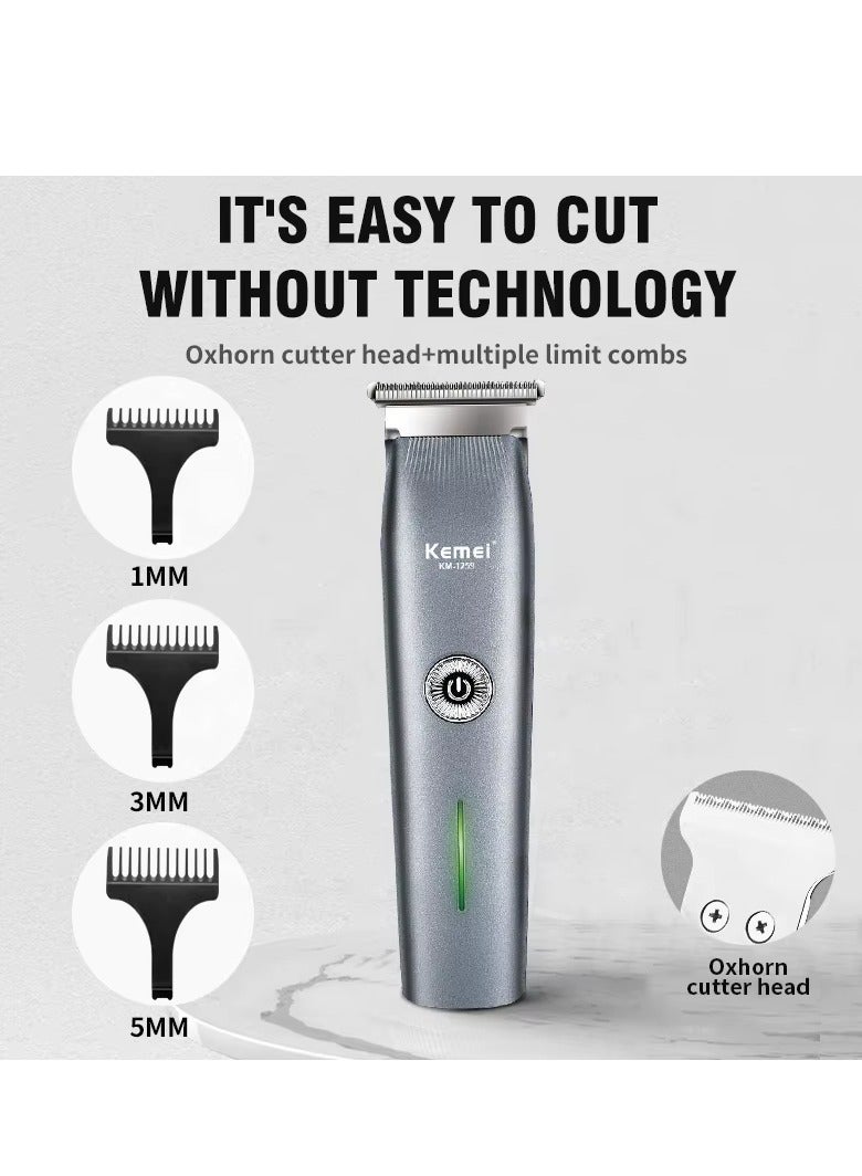 Cordless Hair Trimmer – 600 mAh Battery, Carbon-Steel Blade, Universal 100–240 V, Hypoallergenic ABS Multicolour