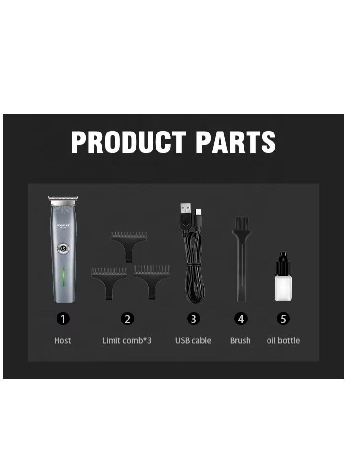 Cordless Hair Trimmer – 600 mAh Battery, Carbon-Steel Blade, Universal 100–240 V, Hypoallergenic ABS Multicolour