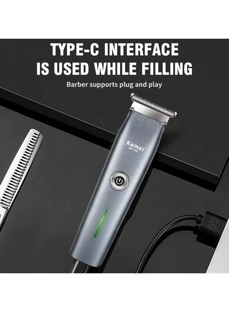 Cordless Hair Trimmer – 600 mAh Battery, Carbon-Steel Blade, Universal 100–240 V, Hypoallergenic ABS Multicolour