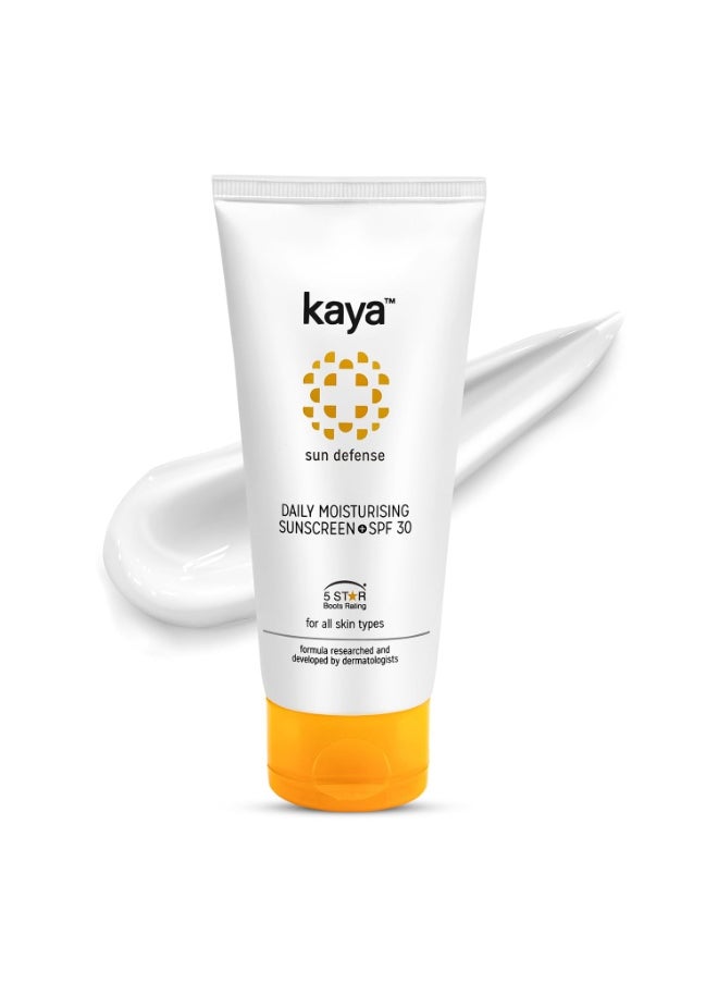 Daily Moisturizing Sunscreen SPF 30 PA++ | Glycerin, Hydroxyethyl Urea | Dermatologist-Developed | 22 Years Expertise | Hydrating, Non-Sticky Cream, All Skin Types | 50ml