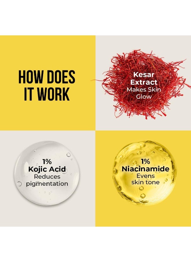 Kesar & Kojic Acid Sunscreen with SPF 50 Pa++++ | For Pigtation-Free Skin | No White Cast & Light Weight | For Daily Moisturization | For All Skin Types | 125 g