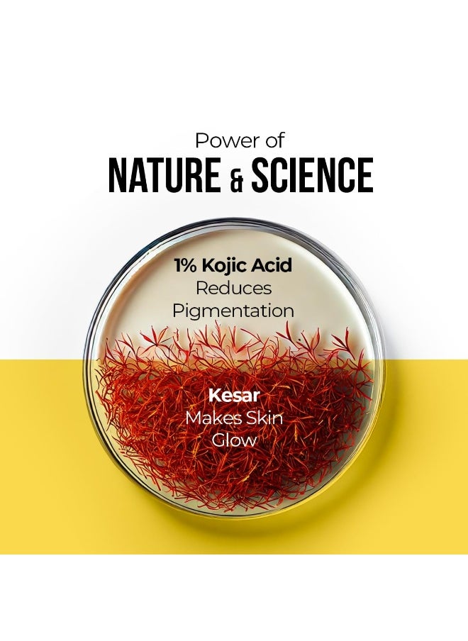 Kesar & Kojic Acid Sunscreen with SPF 50 Pa++++ | For Pigtation-Free Skin | No White Cast & Light Weight | For Daily Moisturization | For All Skin Types | 125 g