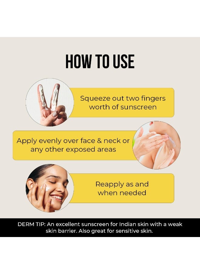 Ceramide & Vitamin C Long lasting Sunscreen SPF 50+ PA++++ 6 hrs Advanced UV & Tan Protection For All Skin Types | No White Cast| Non-Greasy & Quick-Absorbing | For Women & Men | 50g