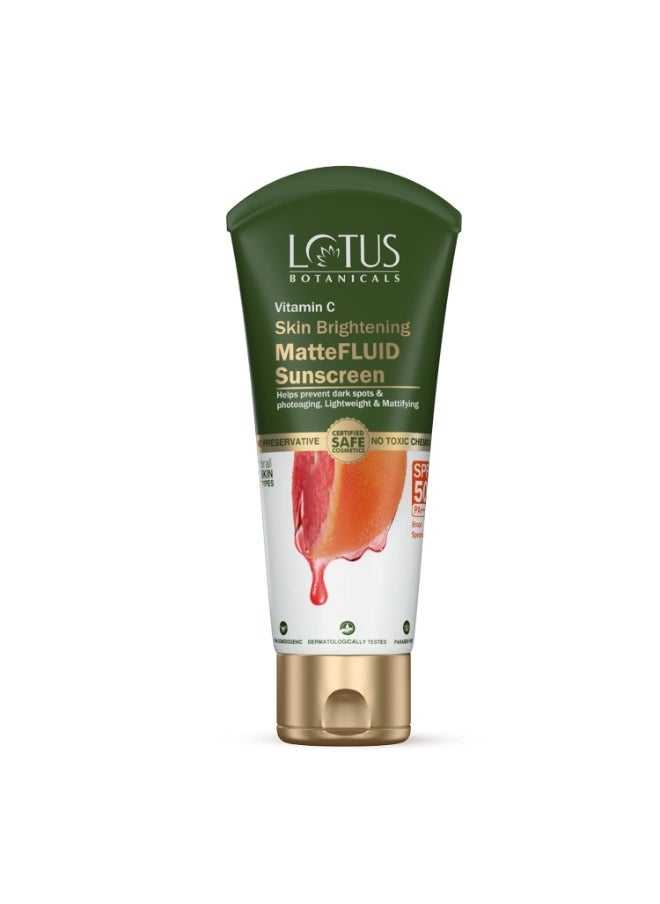 Botanicals Vitamin C Skin Brightening MatteFluid Sunscreen | SPF 50 | PA+++ | 100x Vitamin C | Protects from Sun, UV Rays | Brightens Skin | No White Cast | Water Resistant | No Preservatives