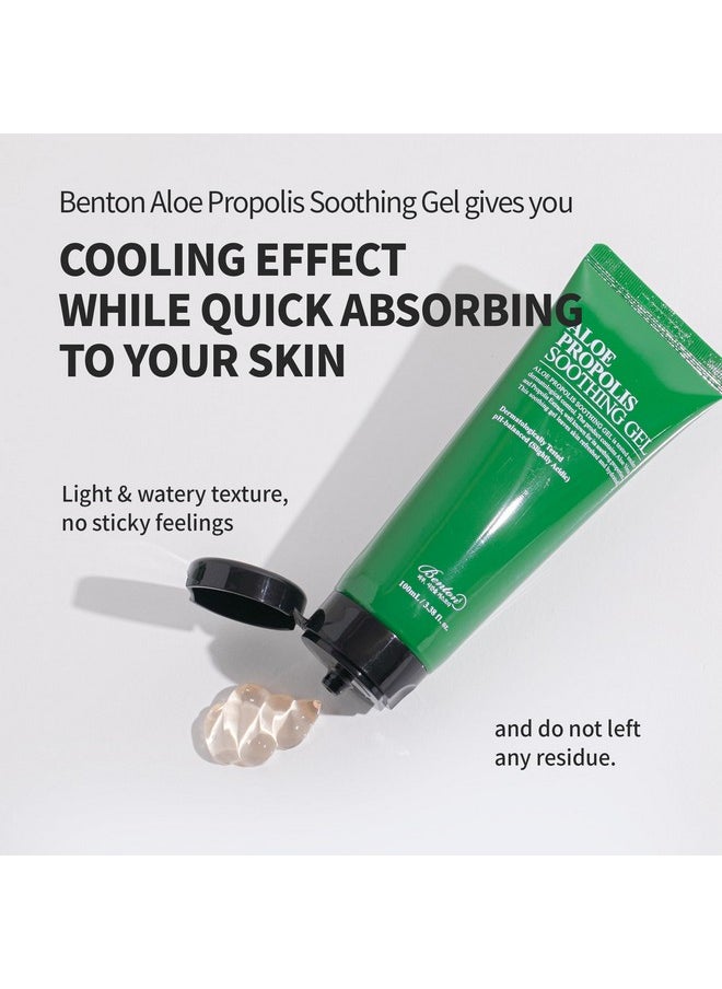 BENTON Aloe Propolis Soothing Gel 3.38 fl oz | Aloe Vera Gel for Sunburn Relief | Aloe Vera Gel for Travel Size | Aloe Vera Gel Moisturizer for Face | Aloe Gel for Face After Sun | Organic Aloe Vera