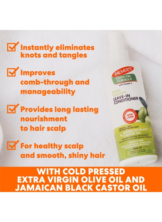 Olive Oil Leave-In Conditioner Spray For Minimized Frizz, Balanced Scalp, Shine - 250Ml