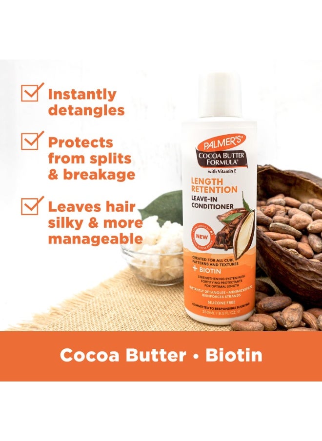 Cocoa Butter & Biotin Leave-In Coconut Conditioner For All Hair Types For Hair Length Retention, Streghthening & Enhanced Shine - 250Ml, 1 Count